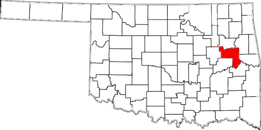 Muskogee County in red.