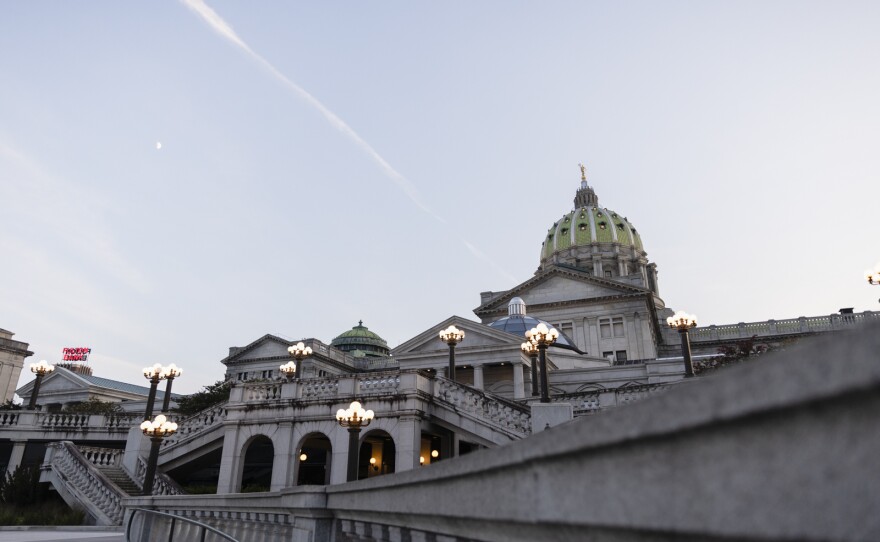 The exterior of the Pennsylvania Capitol in Harrisburg.