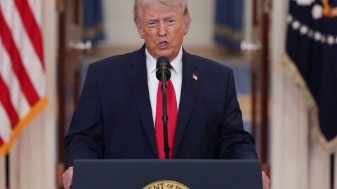 President Donald Trump speaks about the Iran war from the Cross Hall of the White House on Wednesday, April 1, 2026, in Washington.