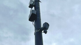 A Flock Safety automatic license plate reader camera on Sept. 16, 2026, located near 400 7th Ave SE in Grand Rapids.