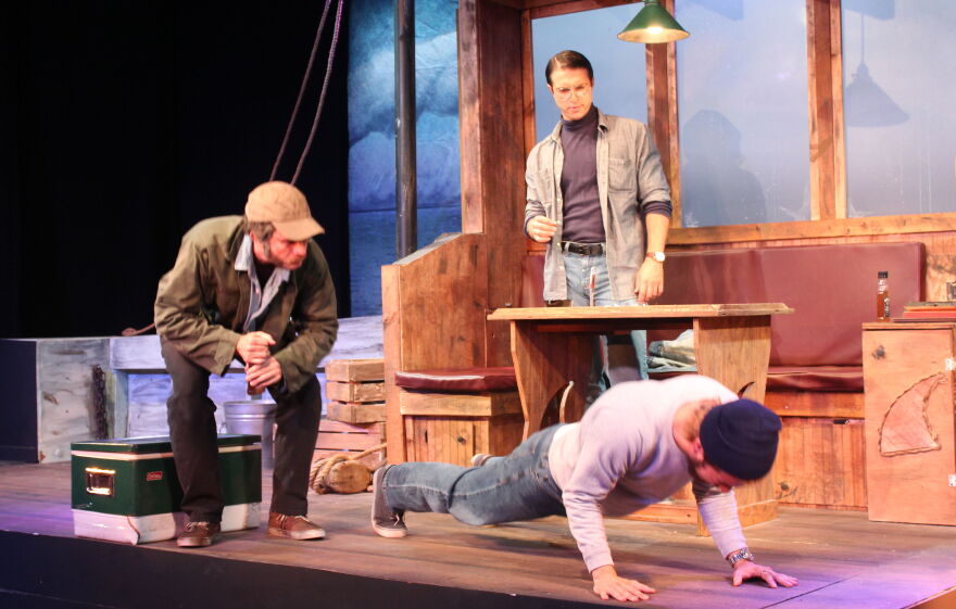 Shaw (Alex Dagg, left) thought Dreyfuss (Cody Farkas) was soft and bet the actor he couldn't even do five pushups.