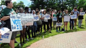 About 150 people joined a March for Our Lives rally at UNCC Friday. 