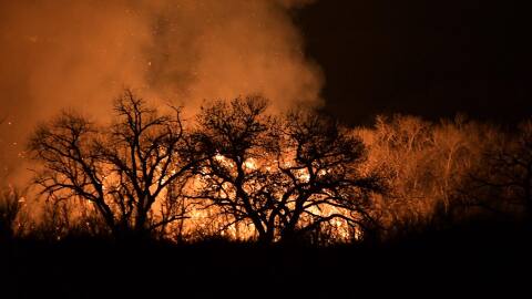 The Unified Fire had burned about 500 acres by 9:15pm Tuesday night just south of Belen and the Rio Communities in Valencia County.