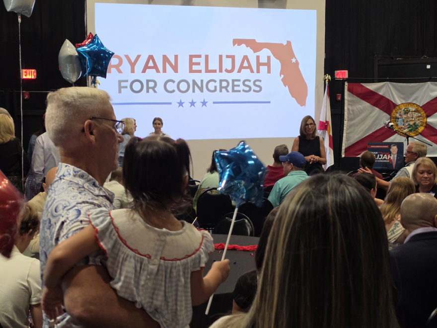Loud cheers boomed from wall to wall during a watch party as Ryan Elijah announced his victory Tuesday at Decision Tactical, an indoor theme park in Sanford. Elijah won 47% of the vote in a district that encompasses parts of Seminole and Volusia counties.
