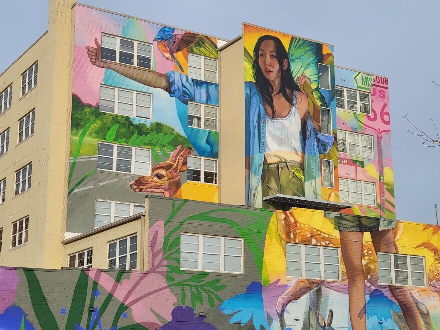 A mural on a downtown Springfield, Mo. building (photo taken November 10, 2025).