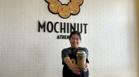 Vienna Lie serving up boba in her restaurant Mochinut on the Eastside of Athens.