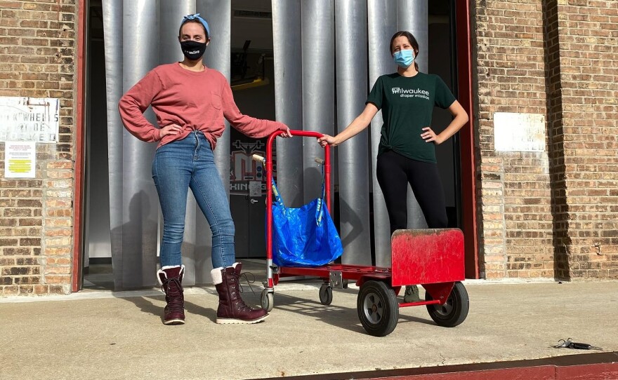 Meagan Johnson (right) and Jessica Syburg are the cofounders of the Milwaukee Diaper Mission.