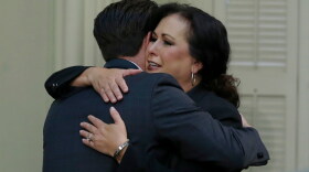 Assemblywoman Lorena Gonzalez, D-San Diego, receives congratulations from Assemblyman Ian Calderon, D-Whittier, after her bill to give new wage and benefit protections at the so-called gig economy companies was approved by the Assembly in Sacramento.