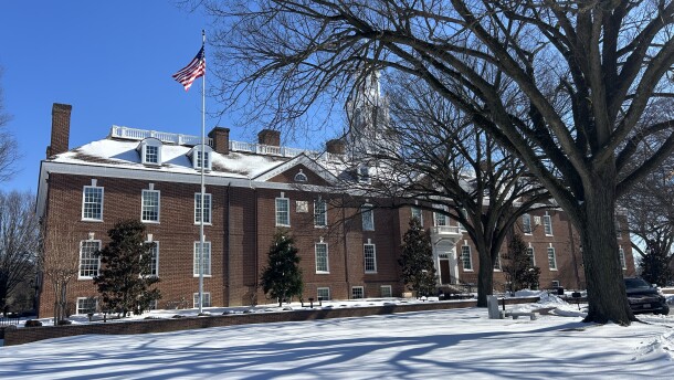 Delaware's Legislative Hall in Dover after a snow storm over the weekend.