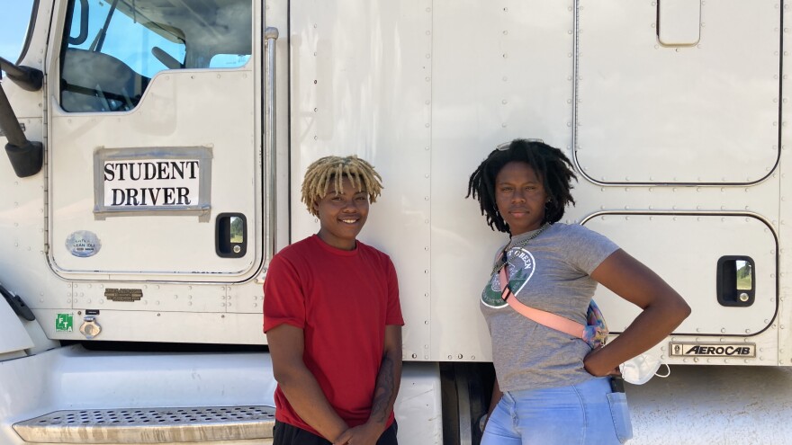 Diamond Herring and Amalya Livingston are enrolled in truck driving classes at DSC Training Academy. June 29, 2021