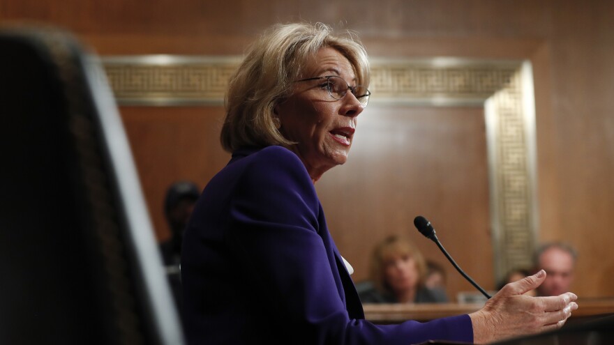 DeVos testifies during her confirmation hearing before the Senate Health, Education, Labor and Pensions Committee on Jan. 17.