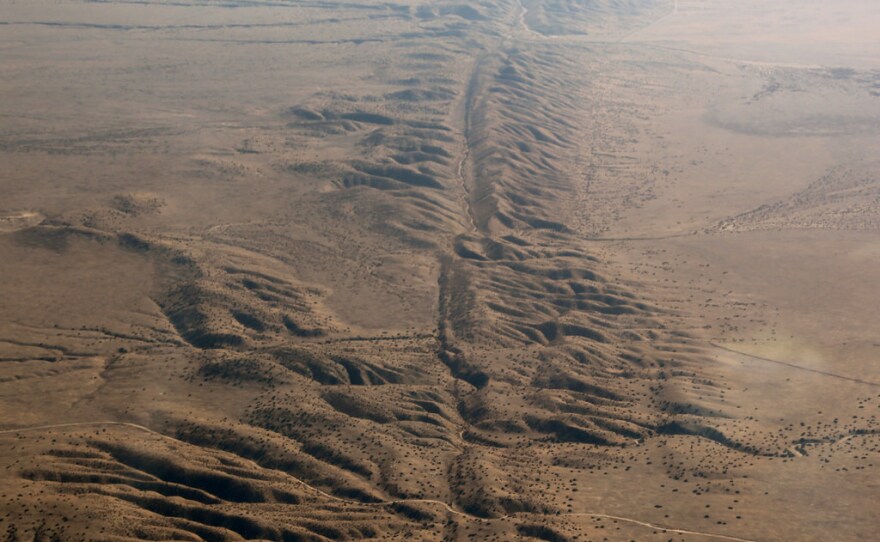 Fault lines visible from sky 