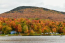 Lake Elmore, with the mountain and its fire tower in the background.