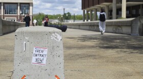 Building, grounds and dining workers at Illinois State University have been on strike since April 8. A McLean County judge shot down the union's effort to stop temporary workers from performing janitorial duties on campus during work stoppages.