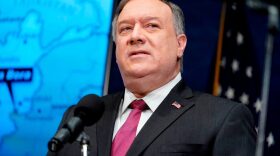 US Secretary of State Mike Pompeo speaks at the National Press Club in Washington, DC.
