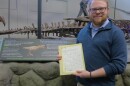 Matt Dwier, education manager at Wichita's Museum of World Treasures, holds up a draft of a speech written by Martin Luther King, Jr.