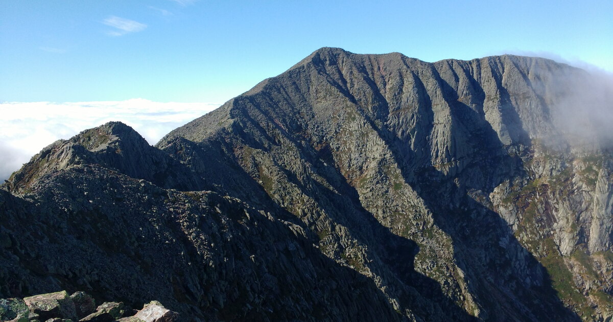 Photo: mainepublic.org Baxter Peak and Knife Edge on Mount Katahdin in September 2015