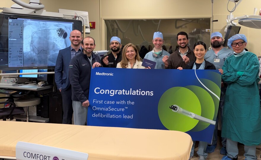 Trinity Health Ann Arbor has completed Michigan’s first implant of the world’s smallest device designed to help treat dangerous heart rhythm disorders. The defibrillation lead is a thin wire that connects an implantable cardioverter defibrillator to the heart.