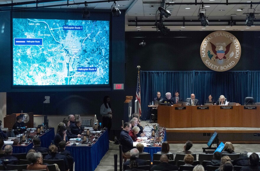 National Transportation Safety Board (NTSB) Chairwoman Jennifer Homendy presides over the NTSB fact-finding hearing on the DCA midair collision accident, at the National Transportation and Safety Board boardroom in Washington, Tuesday, Jan. 27, 2026.