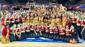 Members of the ULM Cheerleading team and Hawkline participated in the UCA/UDA camp at SMU on July 19-21, 2024.