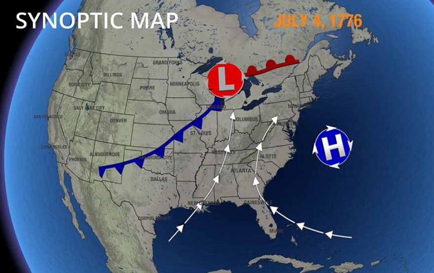 Weather map for July 4, 1776.