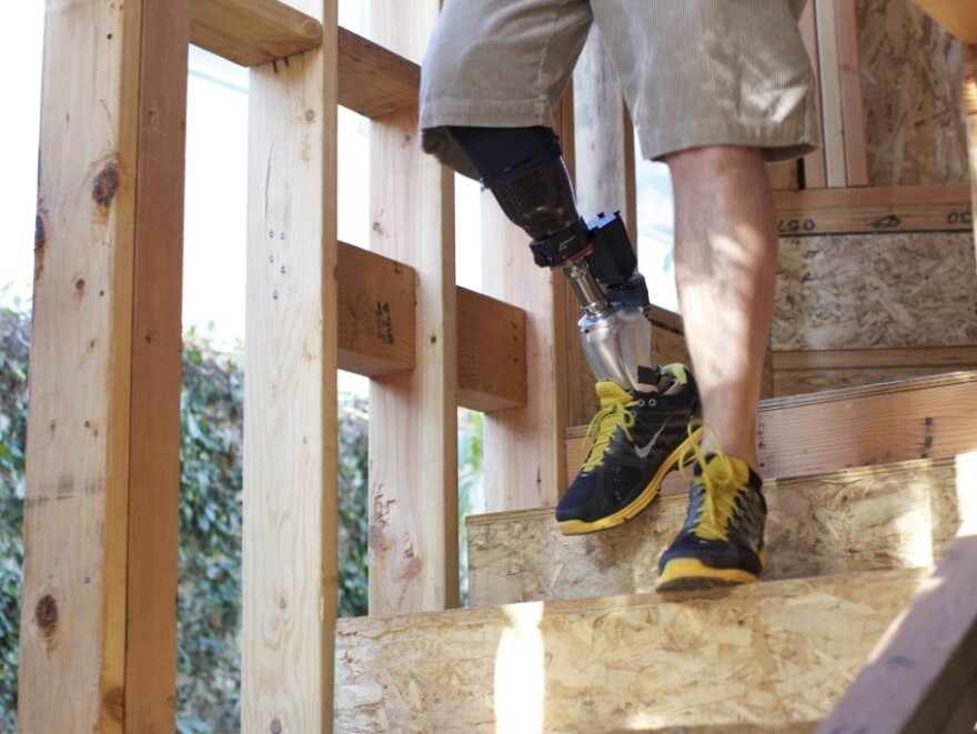 Hugh Herr's <a href="http://iwalk.com/HowitWorks.html">PowerFoot BiOM</a> is the first bionic lower leg system that relies on robots to transition users from one step to the next.