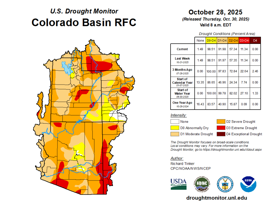 A map showing the Colorado River's drought basin.