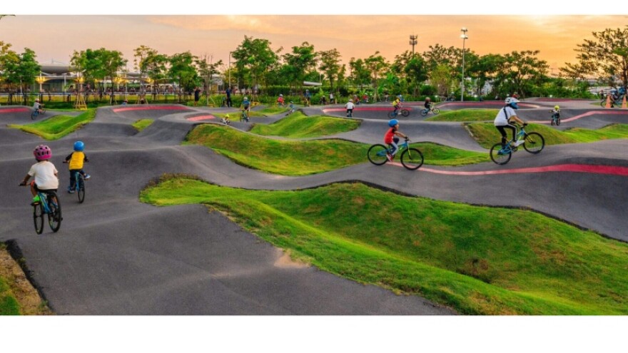 Rendering of pump track at Holland Bike Park