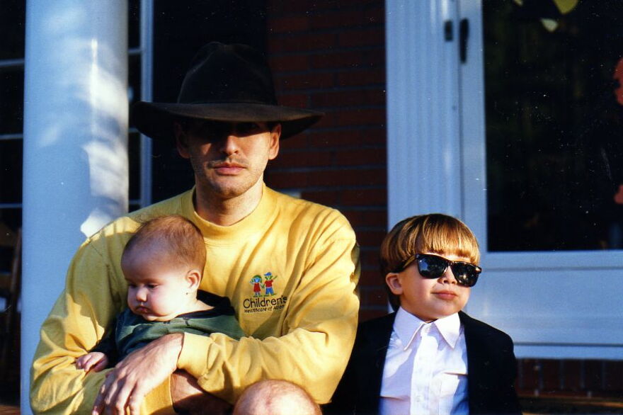 Raymond Barfield pictured with his son Micah and daughter Alexandra.