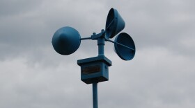 anemometer with cloudy background