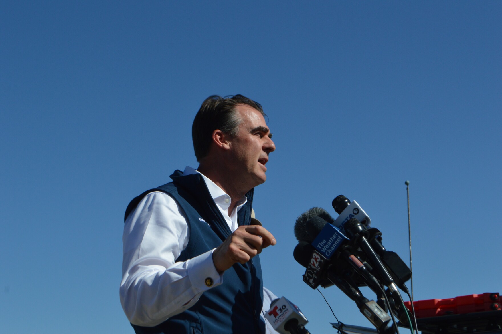 Oklahoma Gov. Stitt tours Barnsdall, as National Weather Service