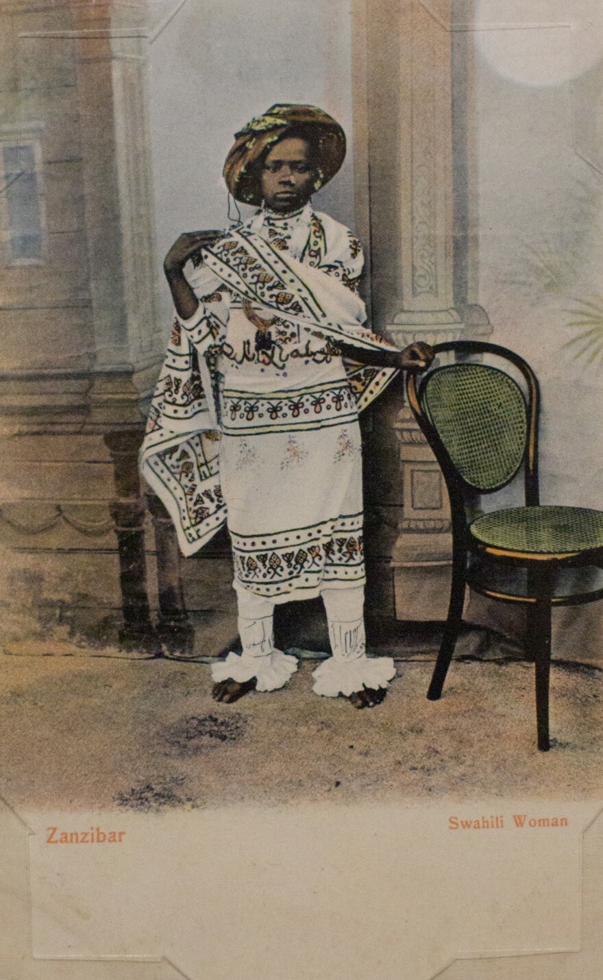 <em>Zanzibar, Swahili Woman</em> by Pereira de Lord. Photograph taken before 1900; postcard printed between 1907 and 1910.
