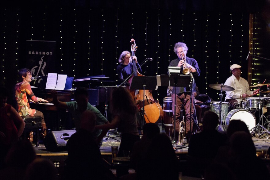 Ann Reynolds performs with Clavé Gringa at Earshot Jazz 2018.