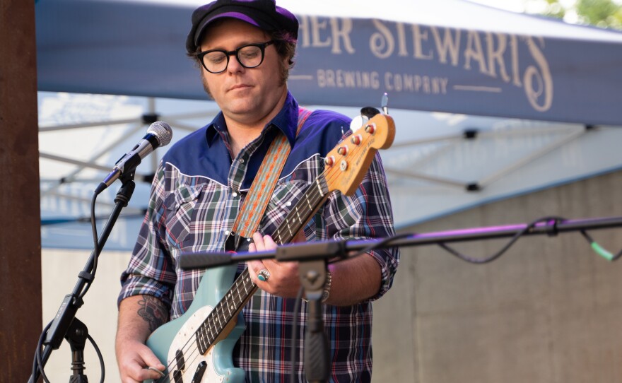 M Ross Perkins performs at IndieCraft on Friday, May 19, 2023 in Springfield, Ohio (Ruthie Herman for WYSO)