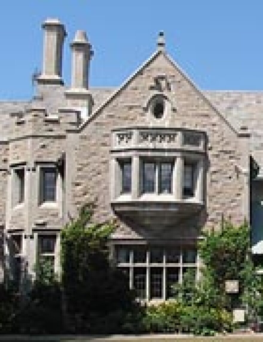 The Playboy Mansion in Holmby Hills, Calif., seen from the front lawn.