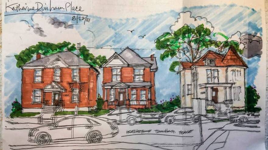 Artist rendering of the homes at Katherine Dunham Place.