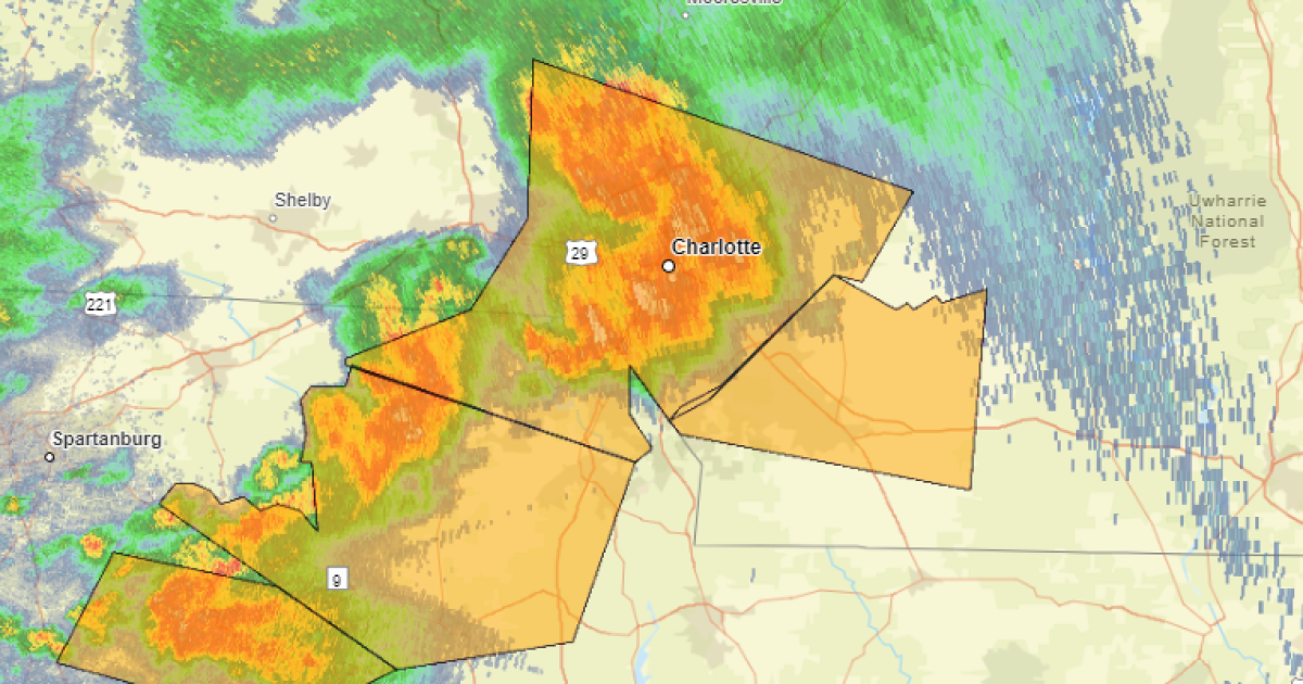 NWS issues a severe weather alert for Charlotte and surrounding area ...