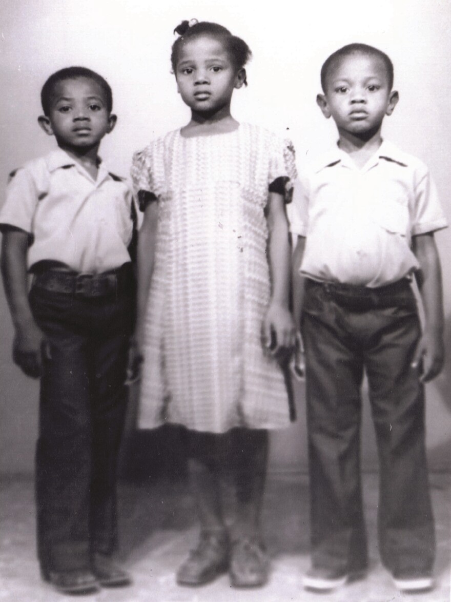 Writer Edwidge Danticat at around 10 years-old with her brother Bob and cousin Nick in Haiti. She joined her parents in the U.S. a couple of years later. She describes it as a tough landing.