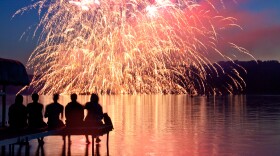 The Annual 4th of July Fireworks show at North lake, Michigan.