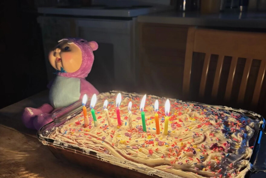 Baby had her first birthday party on the night of Oct. 11, 2025. Little did the family know it would be their last night together in their Kipnuk home. In the early morning hours, they would be forced to leave and shelter in the Kipnuk school.