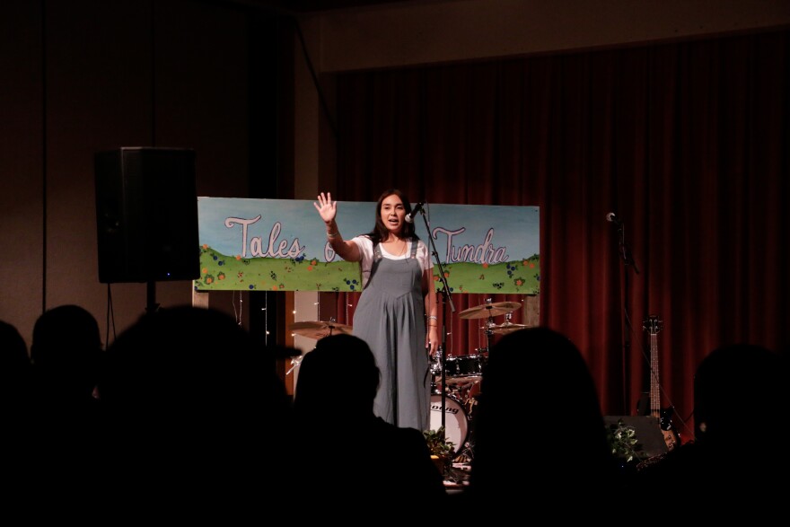 Alice Rearden tells the story of the flying parka at Tales on the Tundra. Sep. 21, 2024.