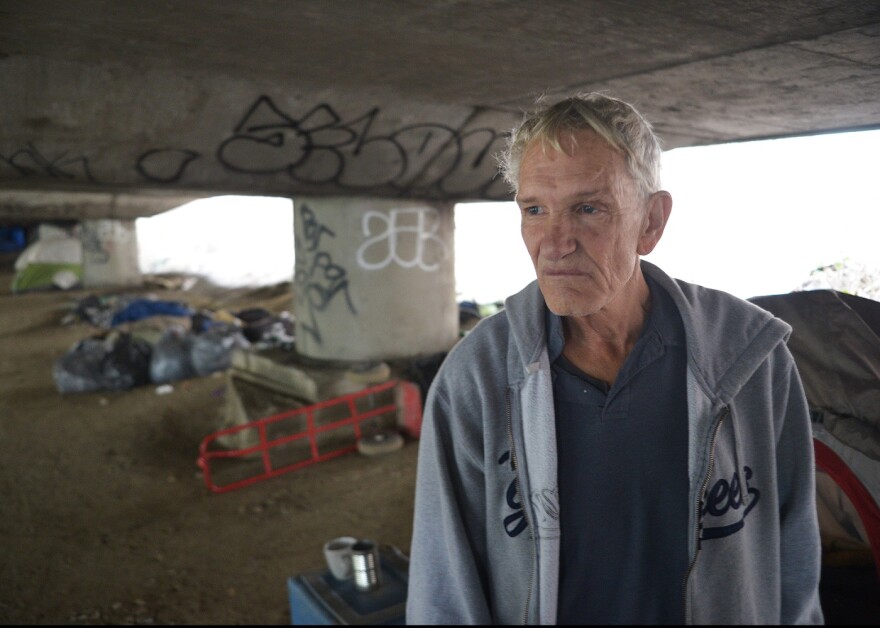 Donald Slyter, a resident of The Jungle, a homeless encampment in Seattle believed to have been around since the 1930s. It gets its name from the name for homeless encampments at the time -- hobo jungles. 