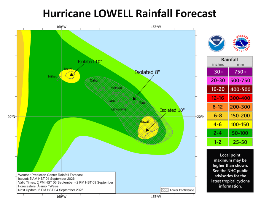 Hurricane Lowell is expected to produce rainfall that may cause flash flooding and mudslides, especially in areas of steep terrain.