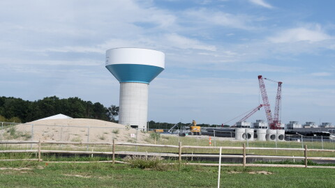 A brand-new City of Fort Wayne water tower went up next to the Google data center on the city's southeast side. Water usage is a concern around data center development.