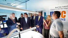 Governor Ron DeSantis and guests tour research facility
