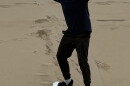 The host on his first successful sand surf run.