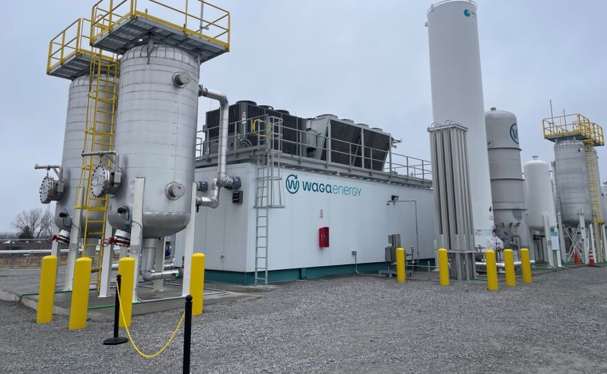A renewable natural gas facility at the Scott Area Landfill in Davenport turns landfill gas produced by decomposing garbage into pipeline-ready natural gas.