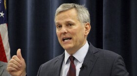 North Carolina Attorney General Josh Stein speaks about crime prevention and public safety measures at a news conference Monday, May 1, 2023, at the Department of Justice building in Raleigh, N.C. (AP Photo/Hannah Schoenbaum)