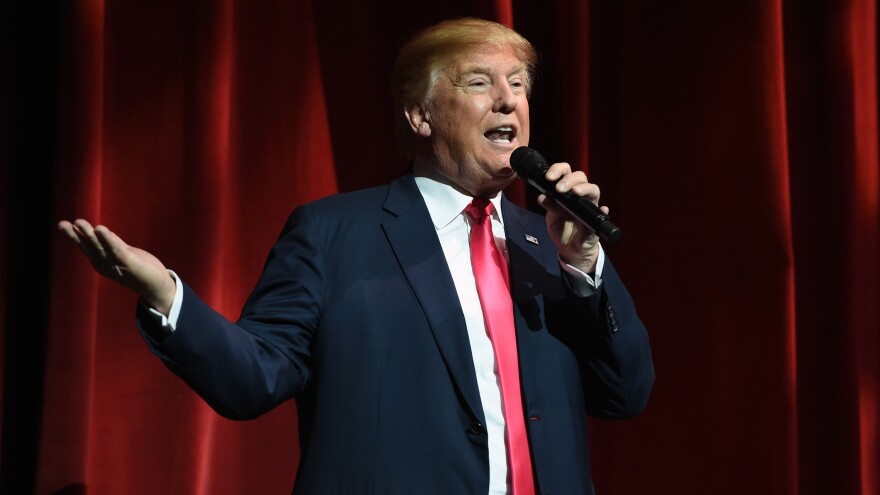 Donald Trump speaks during the Outdoor Sportsman Awards in Las Vegas on Thursday.