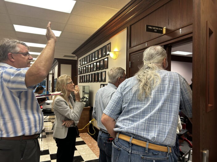DeSoto County residents prepared to give public comment on a data center proposal on Oct. 27.